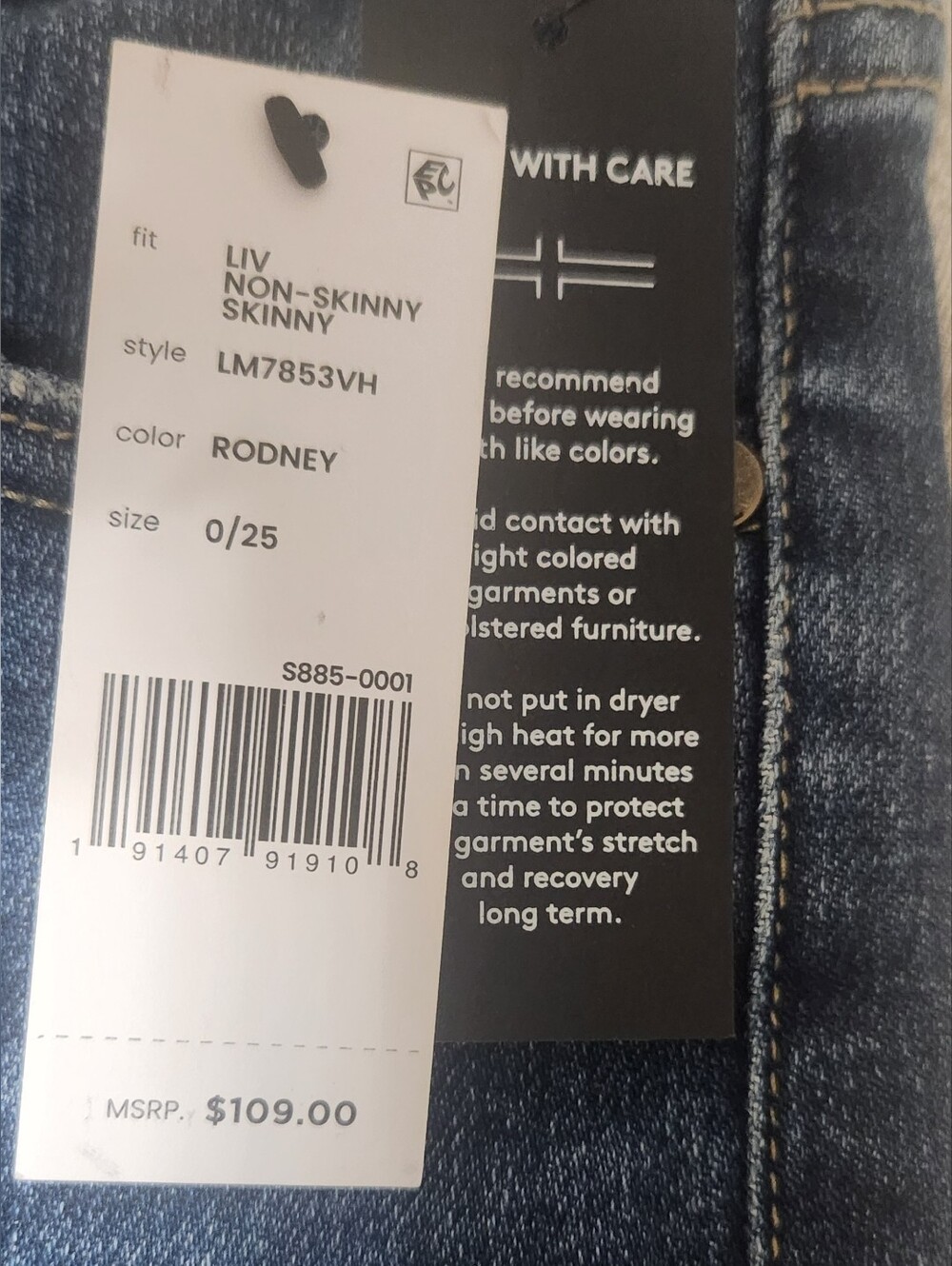 NWT Liverpool Liv Non-Skinny Skinny Jeans Eco Denim Size 0 / 25 - Picture 6 of 8